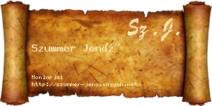 Szummer Jenő névjegykártya